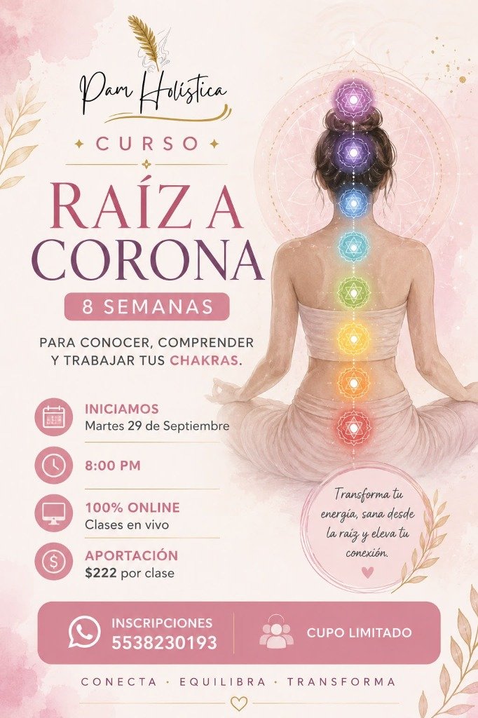Curso Raíz a Corona - 7 Chakras - Pam Holística