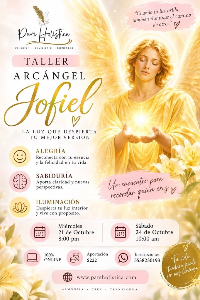 Afiche Taller Arcángel Jofiel - Pam Holística