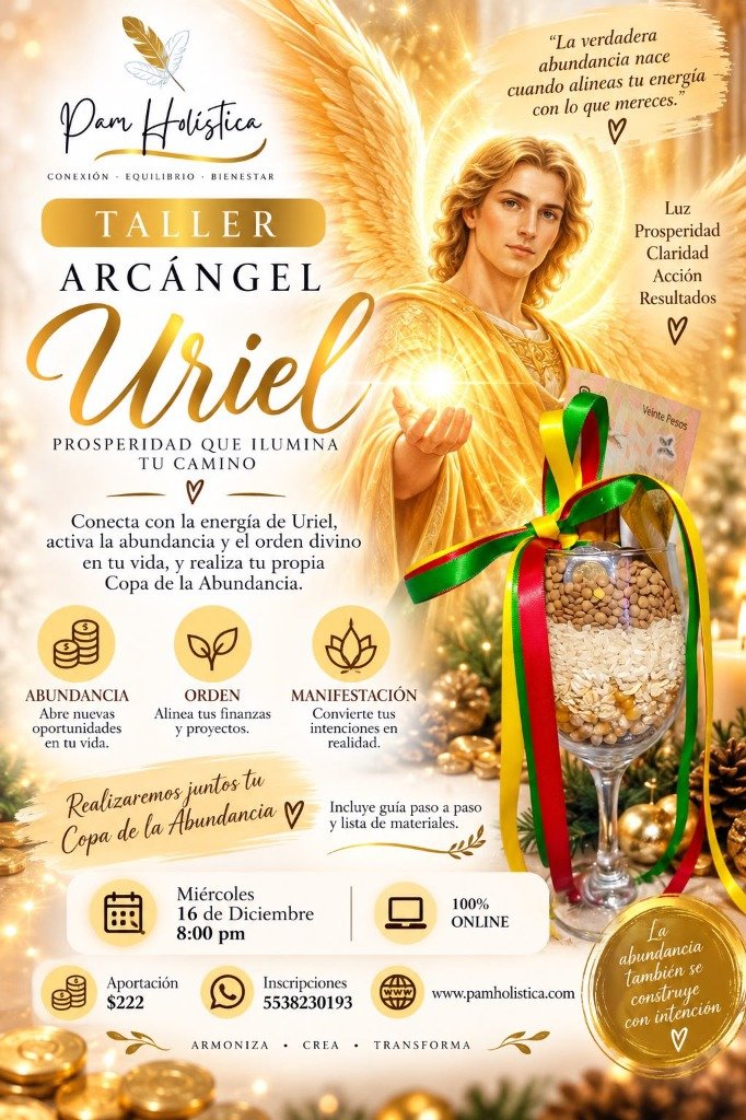 Afiche Taller Arcángel Uriel - Pam Holística
