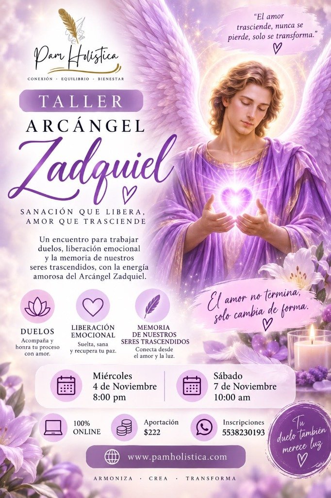 Afiche Taller Arcángel Zadquiel - Pam Holística